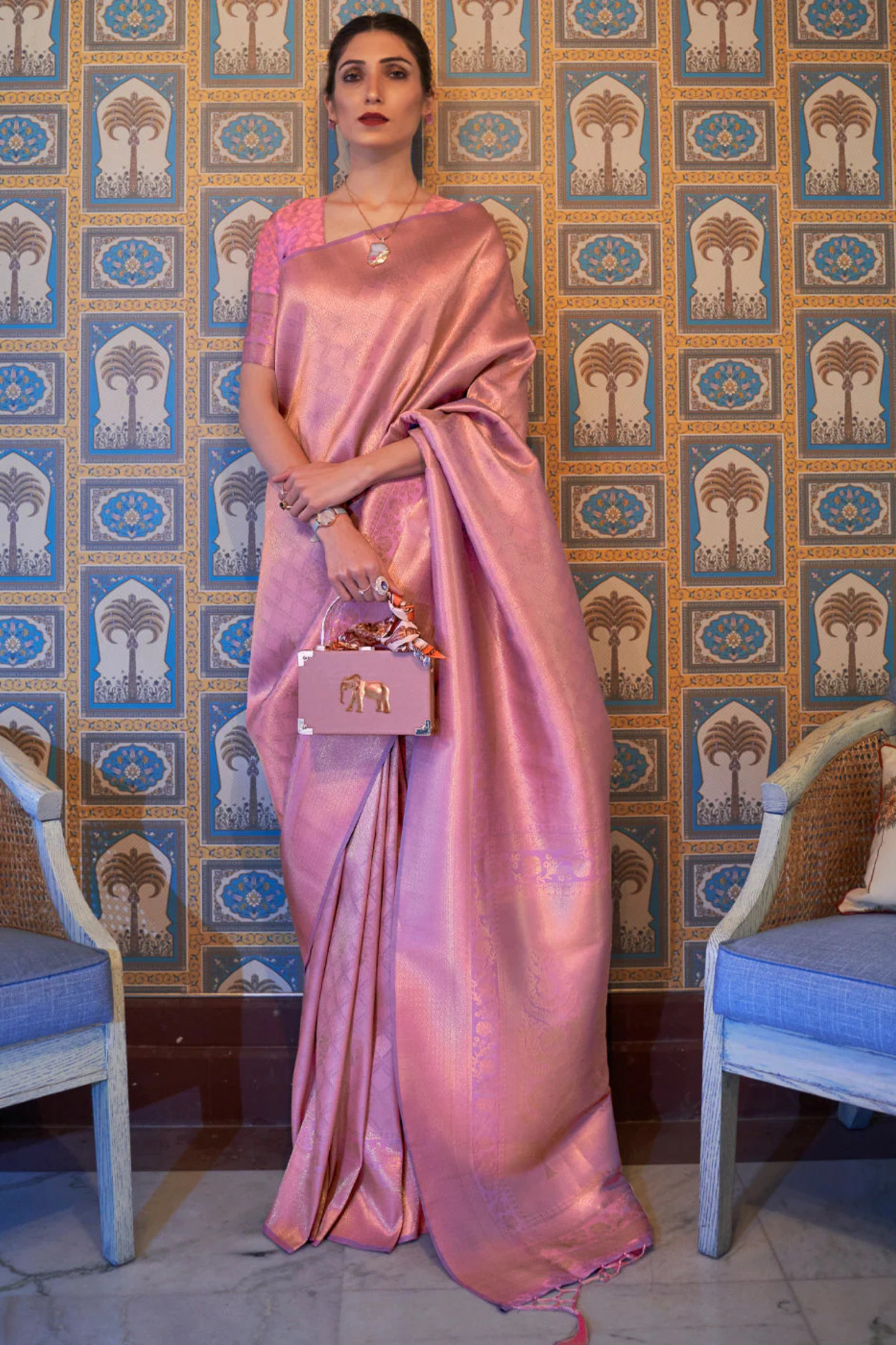 Magenta Banarasi Royal Wedding Edition Silk Saree with Zari Work