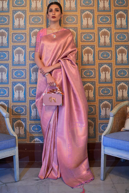 Magenta Banarasi Royal Wedding Edition Silk Saree with Zari Work