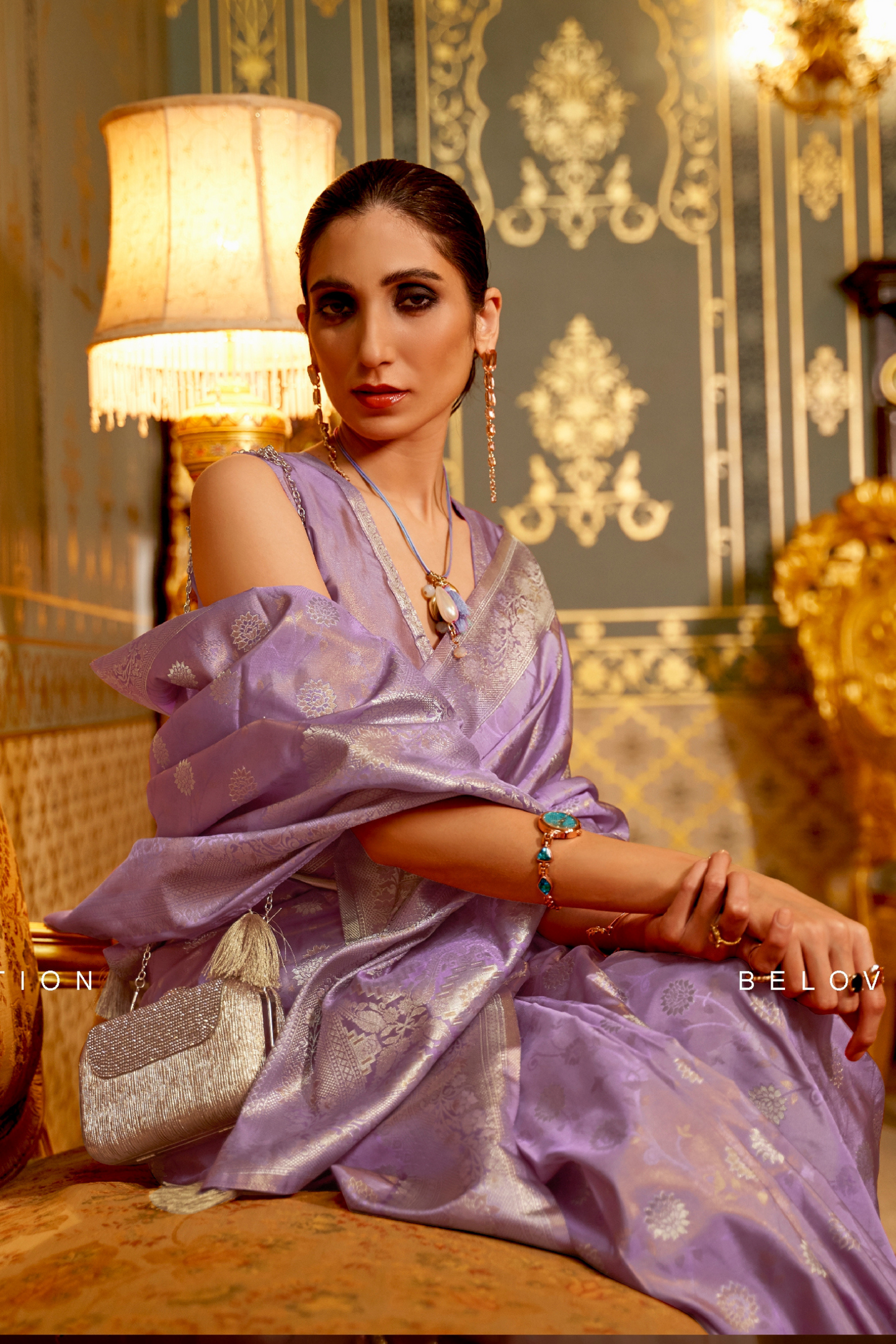 Pastel Purple Banarasi Handloom Silk Zari Woven Saree