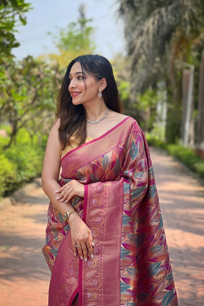 Wine Kanchipattu Silk Saree