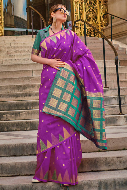 Warm Purple South Silk Saree